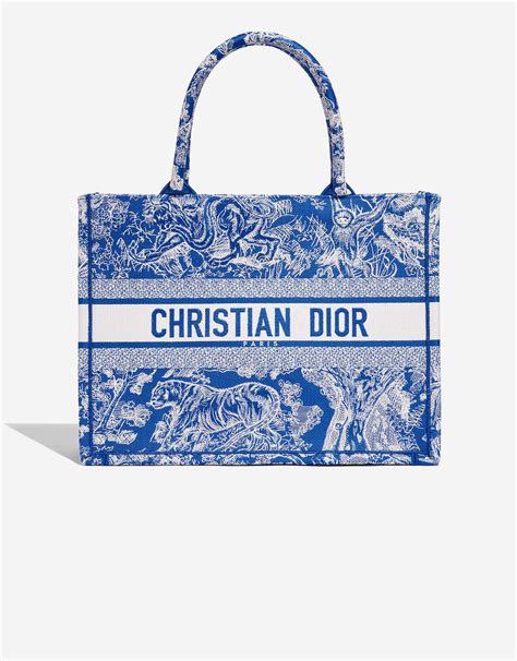 christian dior blue and white tote